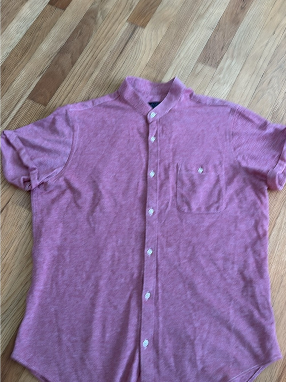 Zara Men's Short-Sleeve Button-Down Shirt in Heather Rose